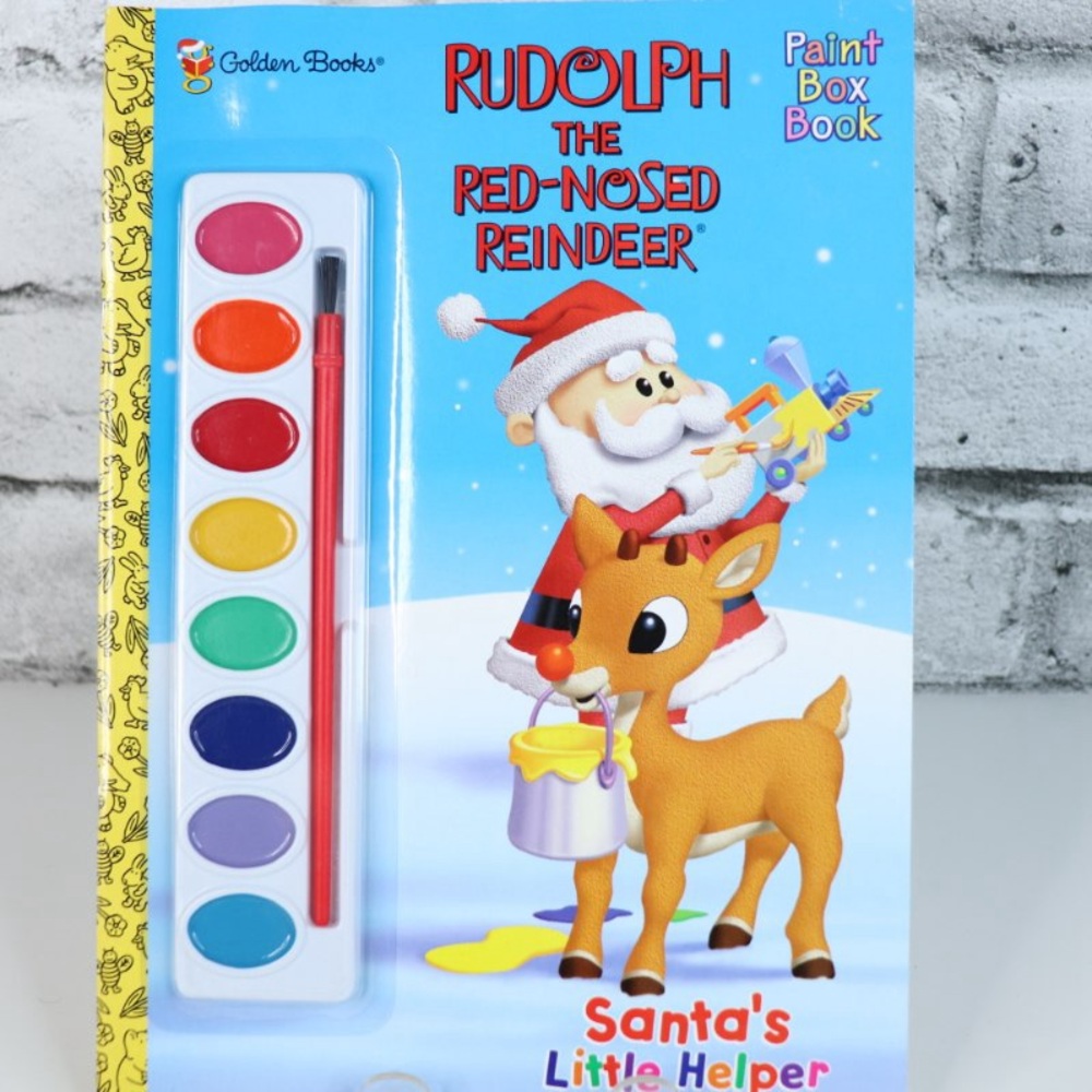 1999 Golden Books Rare Rudolph the Red Nose Reindeer Paint Book Santa Christmas